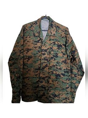 VTG ROTHCO ULTRA FORCE B.D.U digital CAMO army marine button shirt jacket Men LG